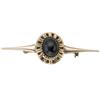 Image 1 : Hawk's Eye Quartz, Gold Bar Brooch