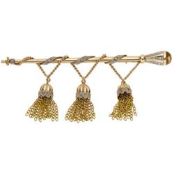 Victorian Diamond, Citrine, Gold Brooch