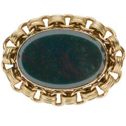 Bloodstone, Gold Brooch