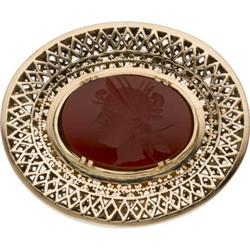 Sard, Gold Intaglio Brooch