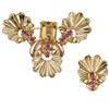 Image 1 : Retro Citrine, Ruby, Gold Jewelry Suite