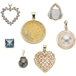 Multi-Stone, Mabé Pearl, Gold Coin, Gold Pendant