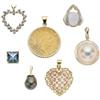 Image 1 : Multi-Stone, Mabé Pearl, Gold Coin, Gold Pendant