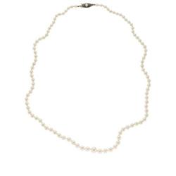 Cultured Pearl, Silver Necklace, Mikimoto
