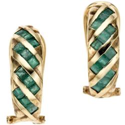 Emerald, Gold Earrings