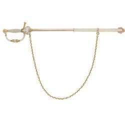 Victorian Diamond, Enamel, Gold Tie Bar