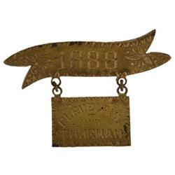Cleveland and Thurman 1888 Brass Badge