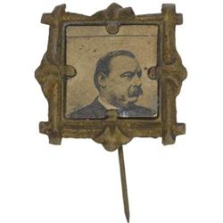 Grover Cleveland Brass Shell Portrait Stickpin