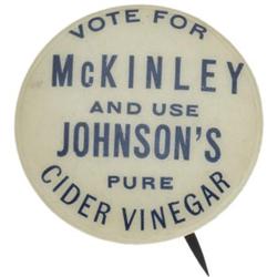 William McKinley Advertising/Campaign Button