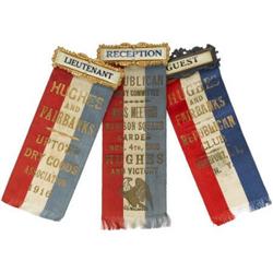 Three 1916 Republican Presidential Silk Ribbons