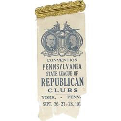 1916 Republican Presidental Jugate Silk Ribbon