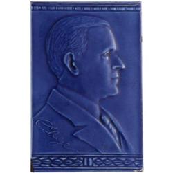 Calvin Coolidge Blue Glazed Tile