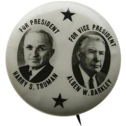 Harry Truman and Alben Barkley Jugate Button