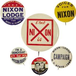 Richard M Nixon: A Group of Six Scarcer Pinbacks