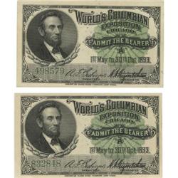 Chicago World's Columbian Exposition Tickets