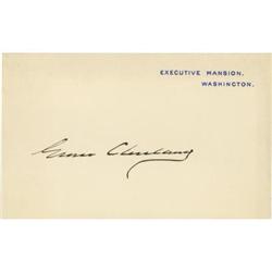 Grover Cleveland Signed Executive Mansion Card