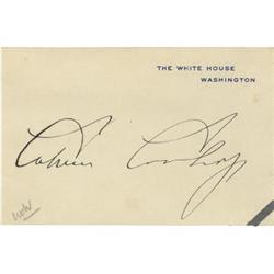 Calvin Coolidge Signed White House Card