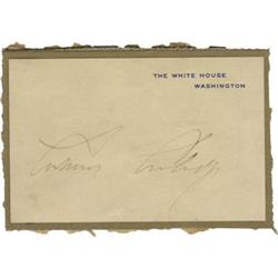 President Calvin Coolidge Signed Card