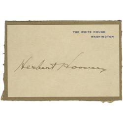 President Herbert Hoover Signed Card
