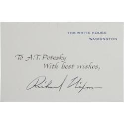 Richard Nixon Signed White House Card
