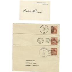 Franklin D. Roosevelt Signed White House Card