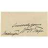 Image 1 : William H. Taft Signature on a small card, 4.5"