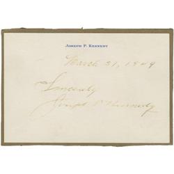 Joseph P. Kennedy Signed Card