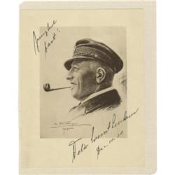 Signed Print of Felix Count Luckner "Sea Devil"