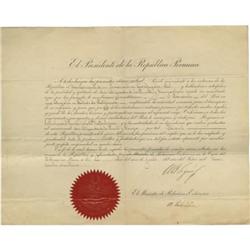 Augusto Bernardino Leguía Document Signed