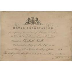 Prince Albert Document Signed, as Prince Consort