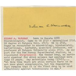 Selman A. Waksman Signature - Microbiology