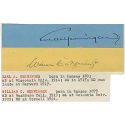 Karl Menninger and William Menninger Signatures