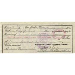Thomas A. Edison Check Signed - 1921 Thomas A. Edison Check Signed, “Thos. A. Edison”, 8.75” x 3.75”