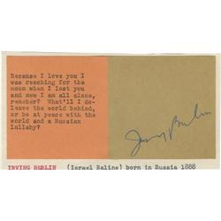 Irving Berlin Signature