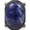 Image 2 : 1940s Navajo Sterling Lapis Cuff Bracelet