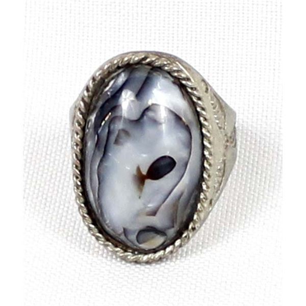 Navajo Sterling Silver Botswana Agate Ring, 11.25