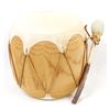 Image 1 : Native American Taos Hide & Log Drum with Beater