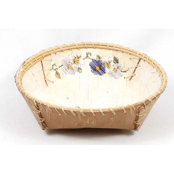 Ottawa Birch Bark and Quill Basket by E. Carlson