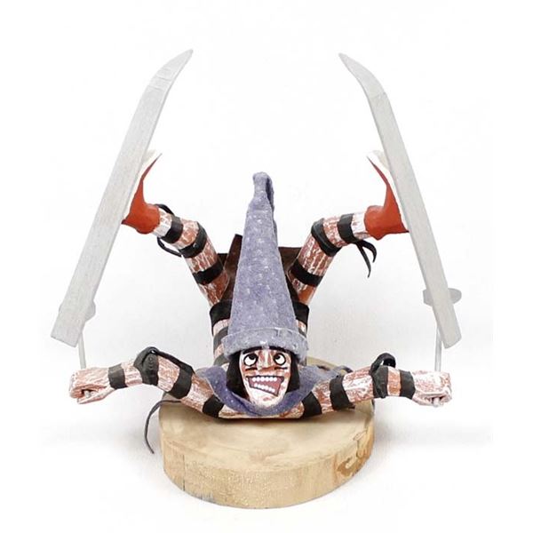 Native American Navajo Koshare Kachina by V. Wood