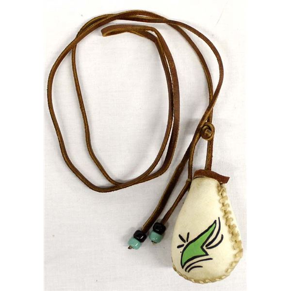Native American Hopi Buckskin Pouch Necklace