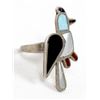 Image 4 : Zuni Sterling Inlay Songbird Ring, Size 7