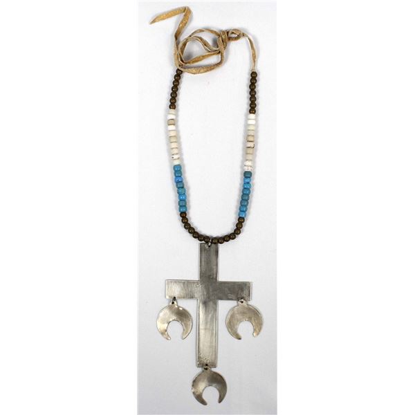 Fur Trade Era Trade Beads and Cross Pendant