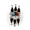 Image 1 : Native American Zuni Sterling Inlay Ring, Size 6