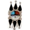 Image 2 : Native American Zuni Sterling Inlay Ring, Size 6