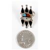 Image 6 : Native American Zuni Sterling Inlay Ring, Size 6
