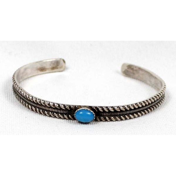 Navajo Sterling Silver Turquoise Bracelet