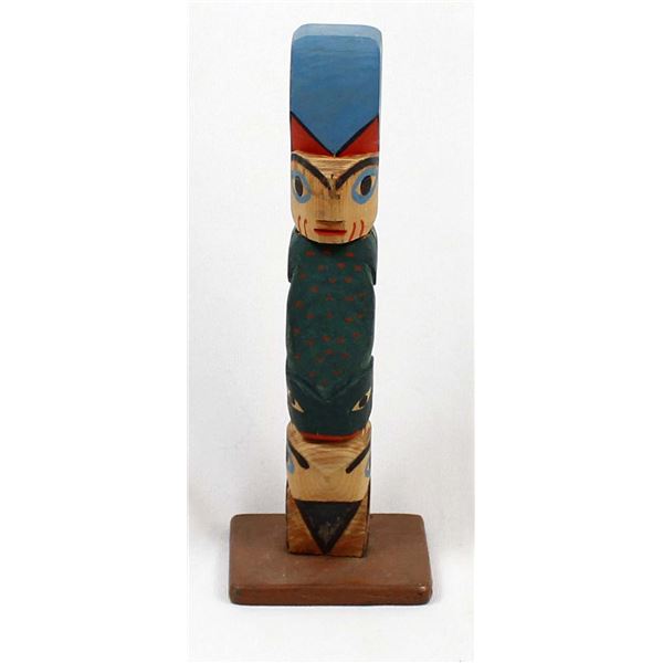 Alaskan Carved Wooden Totem Pole