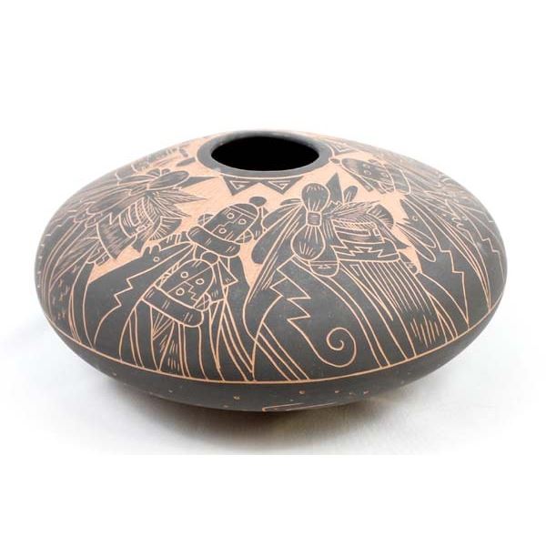 Acoma Sgraffito Ceramic Pottery Bowl by A. Concho