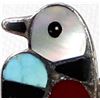 Image 2 : Native American Zuni Sterling Silver Inlay Ring, Size 6.75