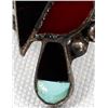 Image 3 : Native American Zuni Sterling Silver Inlay Ring, Size 6.75